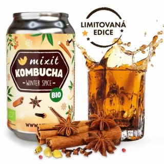 🧡 NOVINKA NA JEZTOMARKETU – Mixit BIO Kombucha Winter Spice ❄️ Zimní energie v plechovce, která tě osvěží i zahřeje...